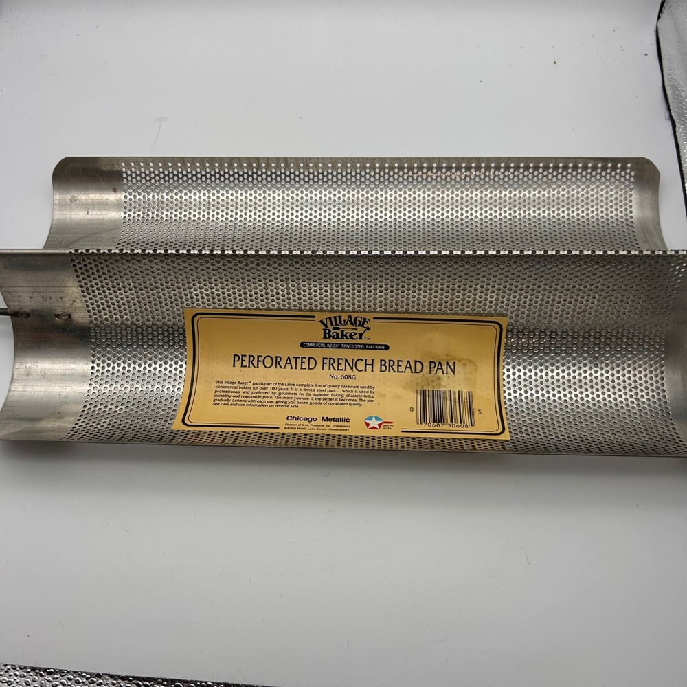 Chicago Metallic‎ Village Baker Perforated French Bread Pan No 608G Tinned Steel
